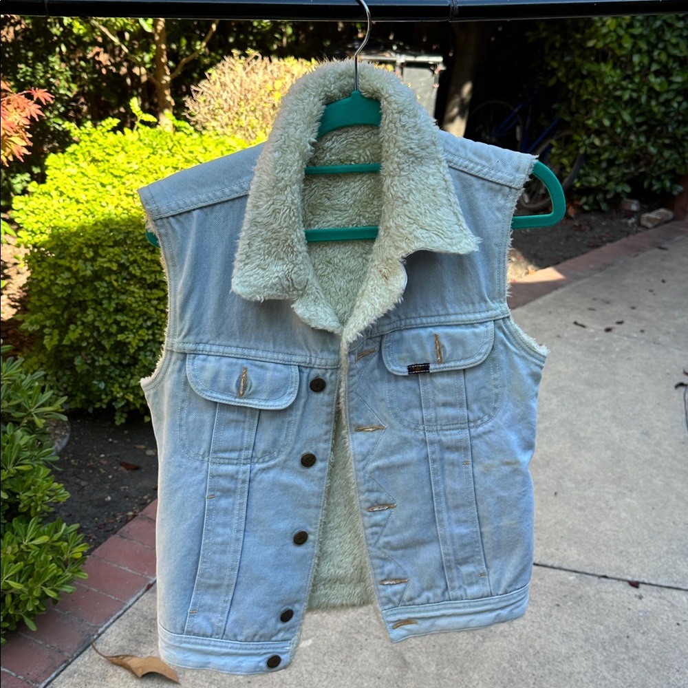 Denim Sherpa-Lined Vest
